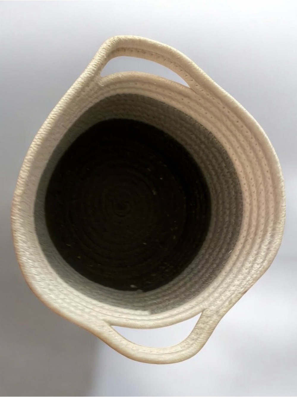 Neutral Striped Rope Storage Basket - Picture 3 of 4